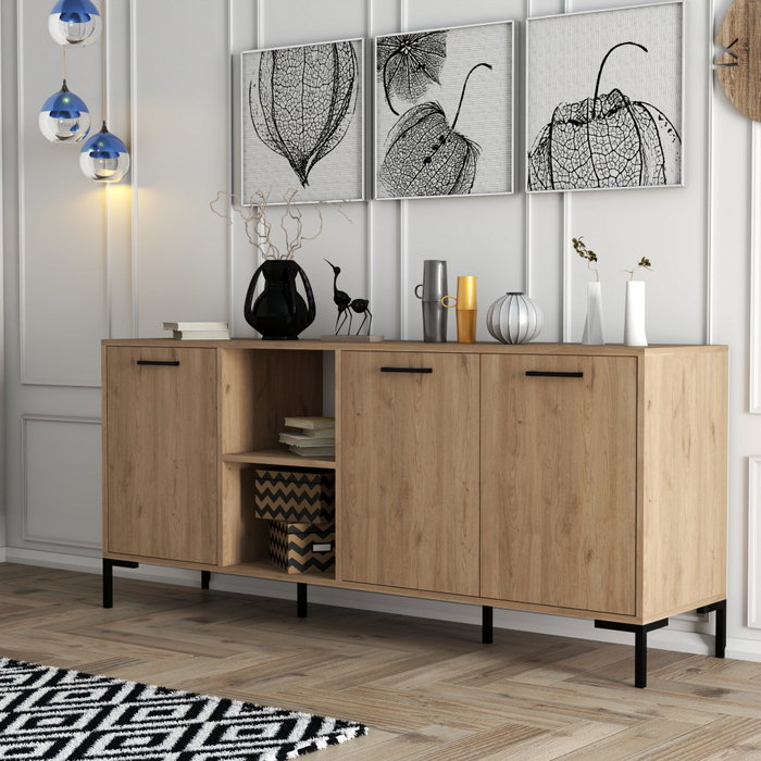 Hanah Home Aurora - 1636 Consola Industrial Bohemia Roble
